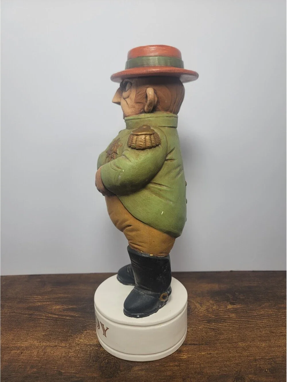 Vintage Brandy Decanter Figurine in Military Uniform